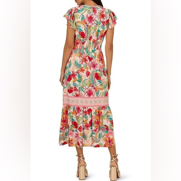 Adrianna Papell Colorful Floral Midi Dress - Picture 2 of 2